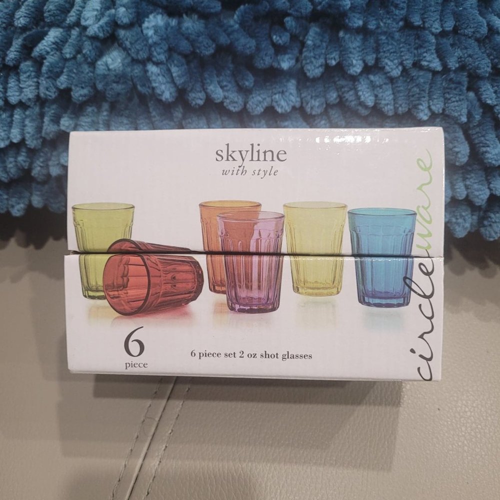 NEW Set of 6 colorful Whiskey Shot Glasses $35